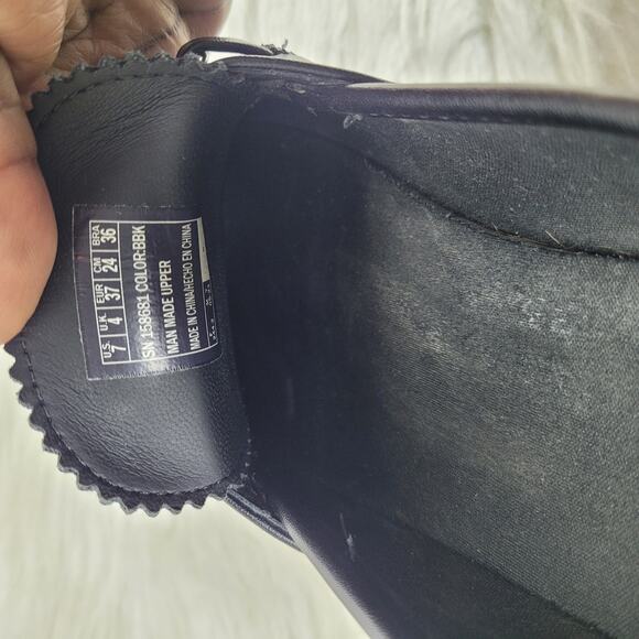 Skechers Black Faux Leather Memory Foam Chunky Loafers Womens Size 7 90s Retro - Picture 8 of 9